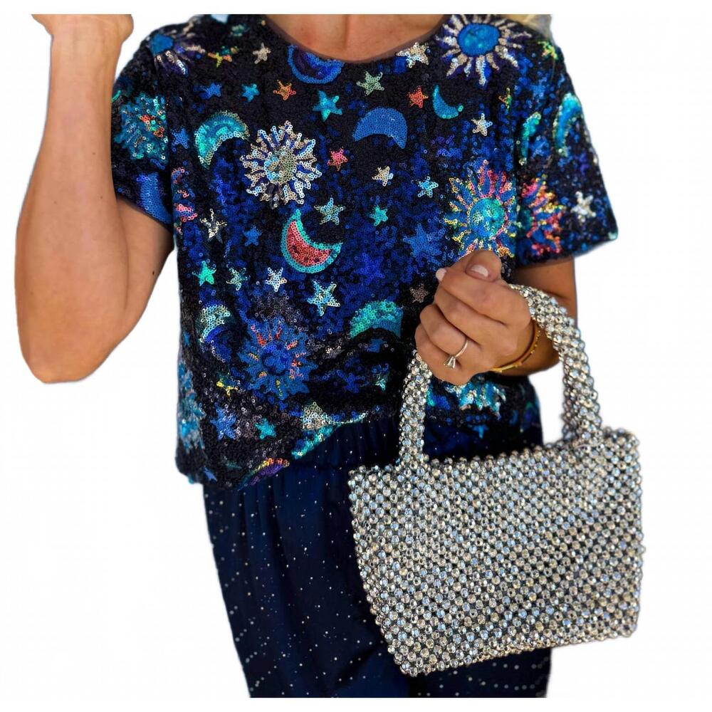NEW SINCERELY OURS london cosmic sequins top in multi